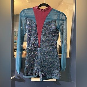 Revolution dance costume blue red